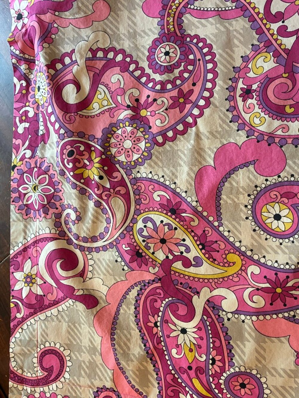Vera Bradley Pillow Sham Pink Paisley Plaid Cotton Standard